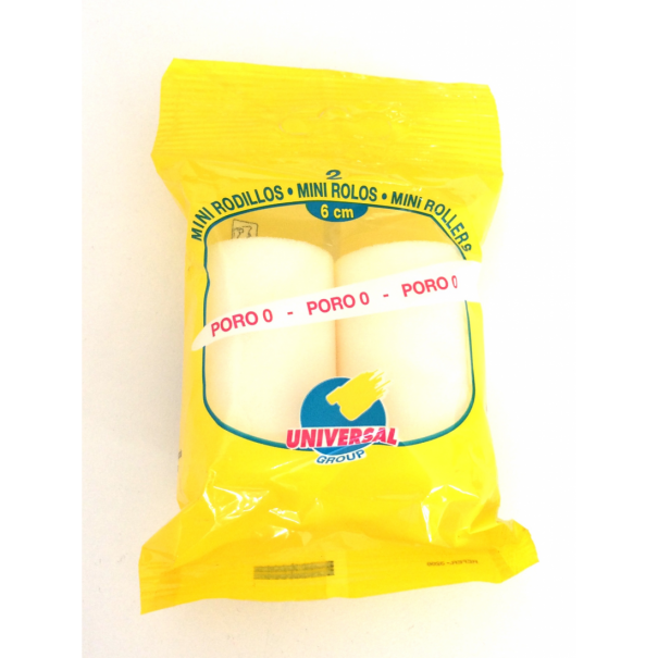 PACK 2 MINI RODILLOS PORO 0 DE 6CM.